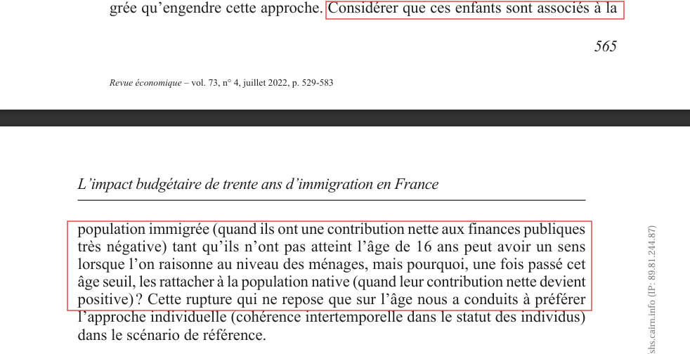 Passage du CEPII sur le rattachement des enfants d’immigrés et le seuil de 16 ans