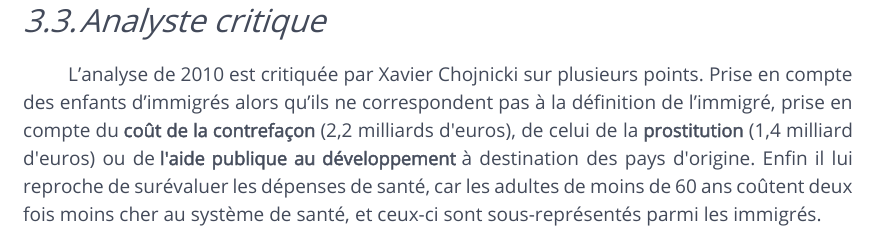 Extrait de l’OID rapportant des critiques méthodologiques de Chojnicki
