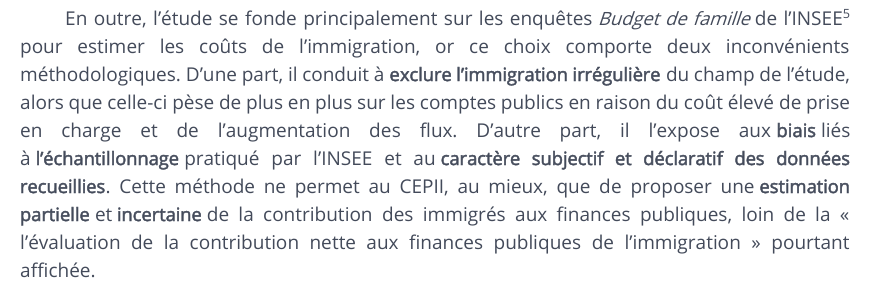 Extrait de l’OID critiquant la couverture de l’immigration irrégulière