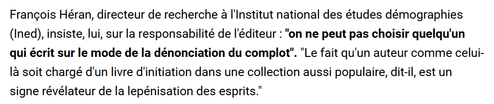 Extrait RTL et AFP rapportant les propos de François Héran